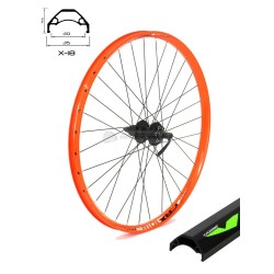 Kotač stražnji 27.5" X6 QR disc kazeta orange rim/black spokes