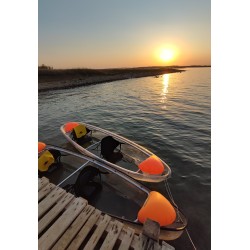 Kajak Prozirni + 2 Deluxe sjedala + 2 vesla + kormilo