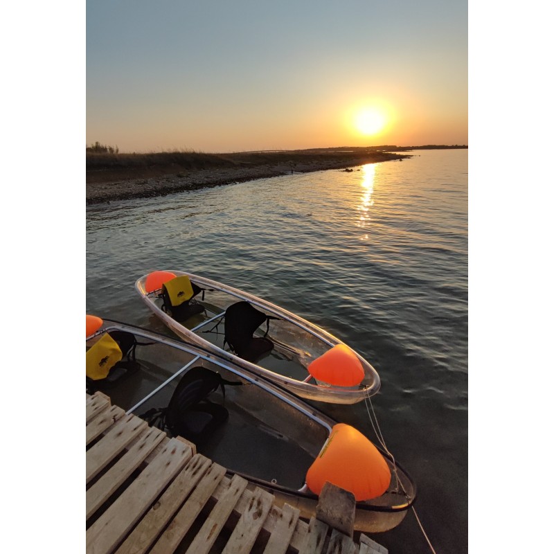 Kajak Prozirni + 2 Deluxe sjedala + 2 vesla + kormilo