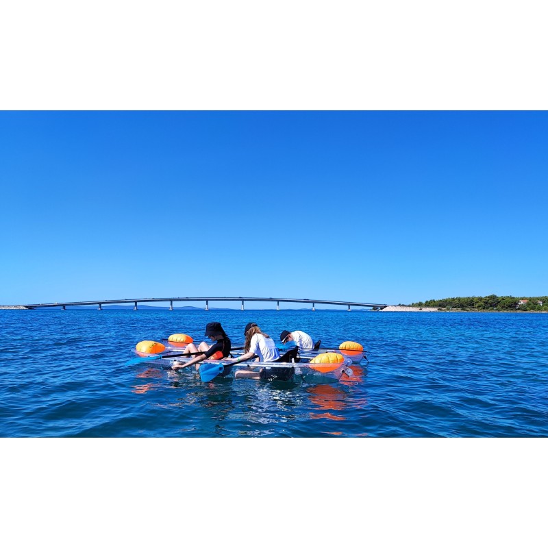 Kajak Prozirni + 2 Deluxe sjedala + 2 vesla + kormilo