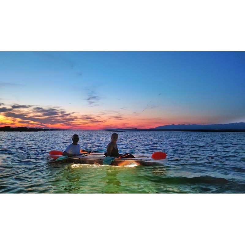 Kajak Prozirni + 2 Deluxe sjedala + 2 vesla + kormilo