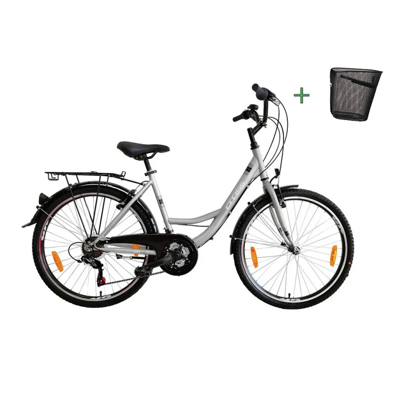 CROSS CITY 26" bicikl 420mm sivi