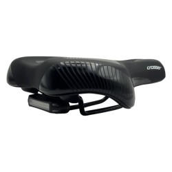 CROSSER Sjedalo za bicikl DD093MF 190mm crno s crvenim i plavim svjetlom